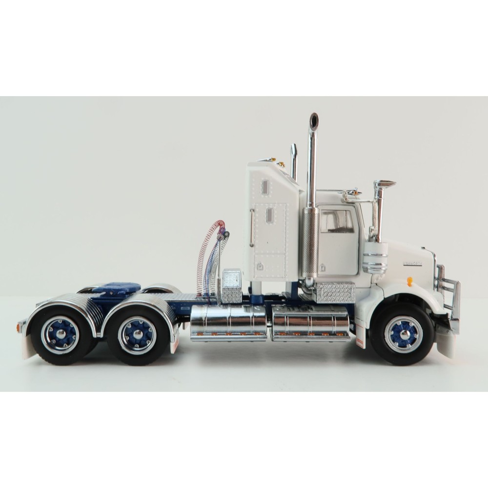 Iconic Replicas - Kenworth W900 SAR Aerodyne 6x4 Truck White Blue Spider Wheels - Scale 1:50