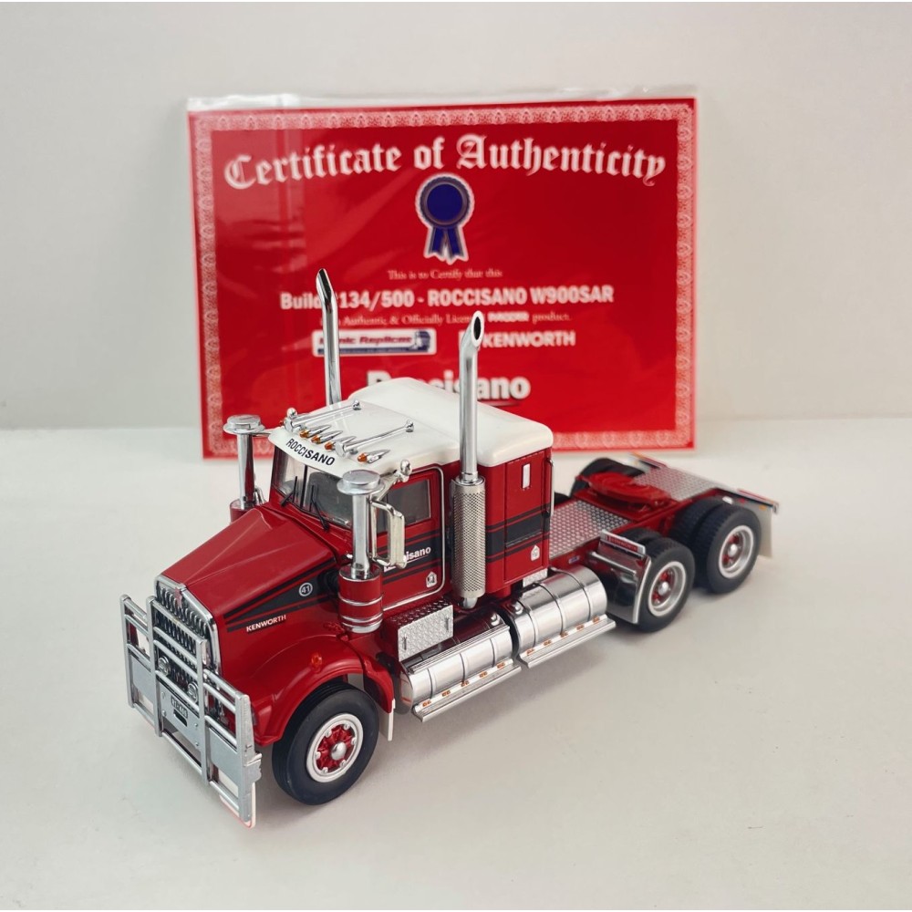 Iconic Replicas - Kenworth W900 SAR Low Bunk 6x4 Prime Mover Roccisano Transport - Scale 1:50
