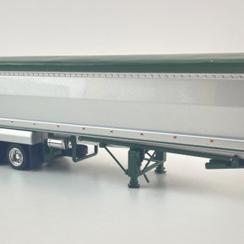 CNJ Collectables - Sloanbuilt Aluminium Triaxle TOA Tipper Trailer Bicentenial Green Cover - Scale 1:50