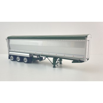 CNJ Collectables - Sloanbuilt Aluminium Triaxle TOA Tipper Trailer Bicentenial Green Cover - Scale 1:50