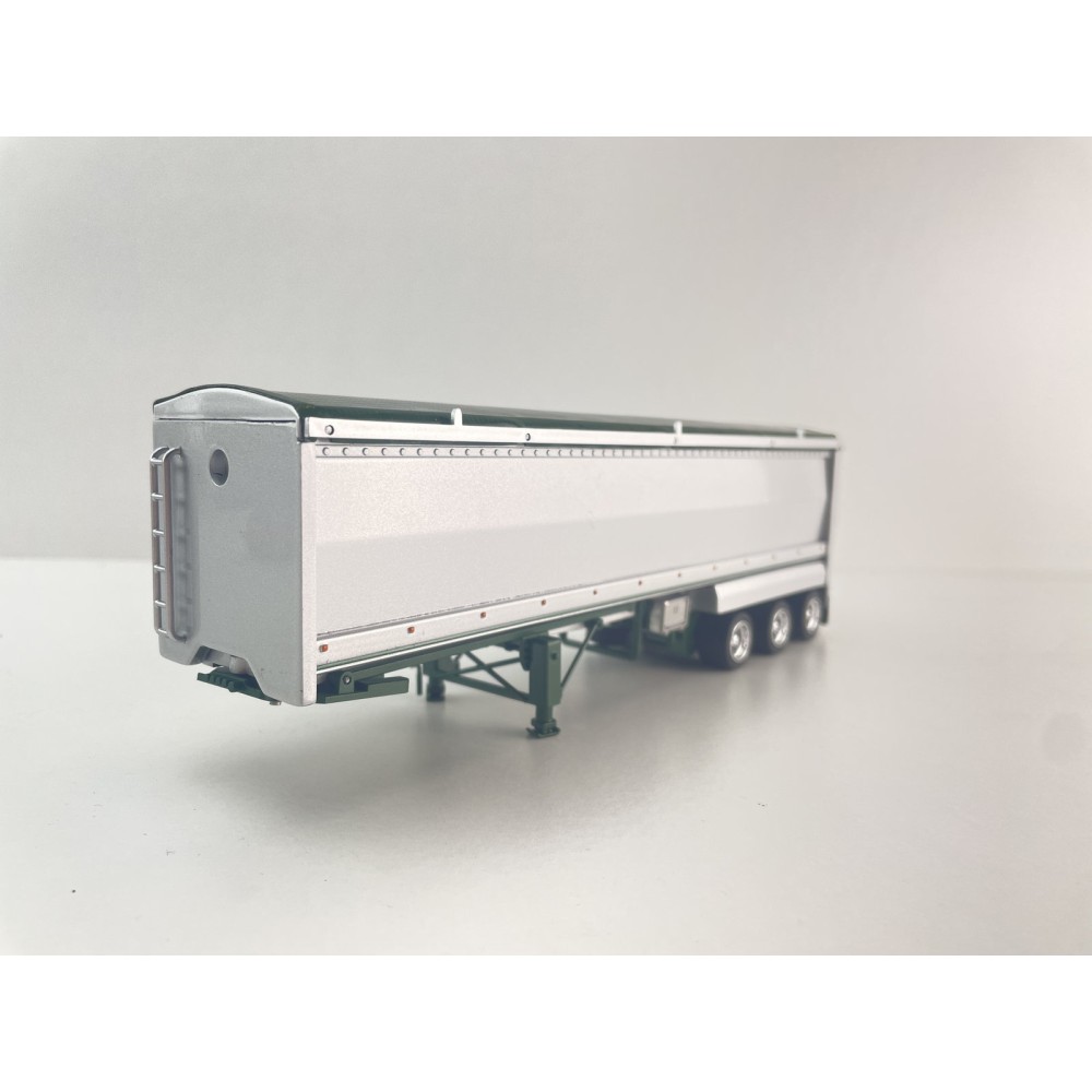 CNJ Collectables - Sloanbuilt Aluminium Triaxle TOA Tipper Trailer Bicentenial Green Cover - Scale 1:50