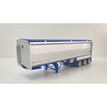 CNJ Collectables - Sloanbuilt Aluminium Triaxle TOA Tipper Trailer Kenworth Blue Cover - Scale 1:50