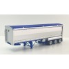 CNJ Collectables - Sloanbuilt Aluminium Triaxle TOA Tipper Trailer Kenworth Blue Cover - Scale 1:50