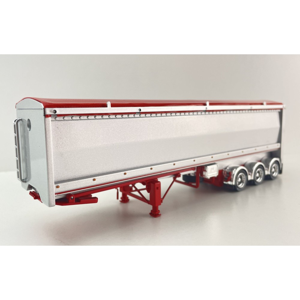 CNJ Collectibles - Sloanbuilt Aluminium Triaxle TOA Tipper Trailer Red Cover - Scale 1:50