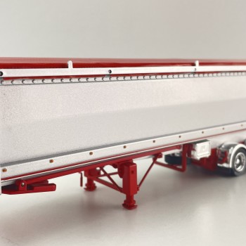 CNJ Collectibles - Sloanbuilt Aluminium Triaxle TOA Tipper Trailer Red Cover - Scale 1:50