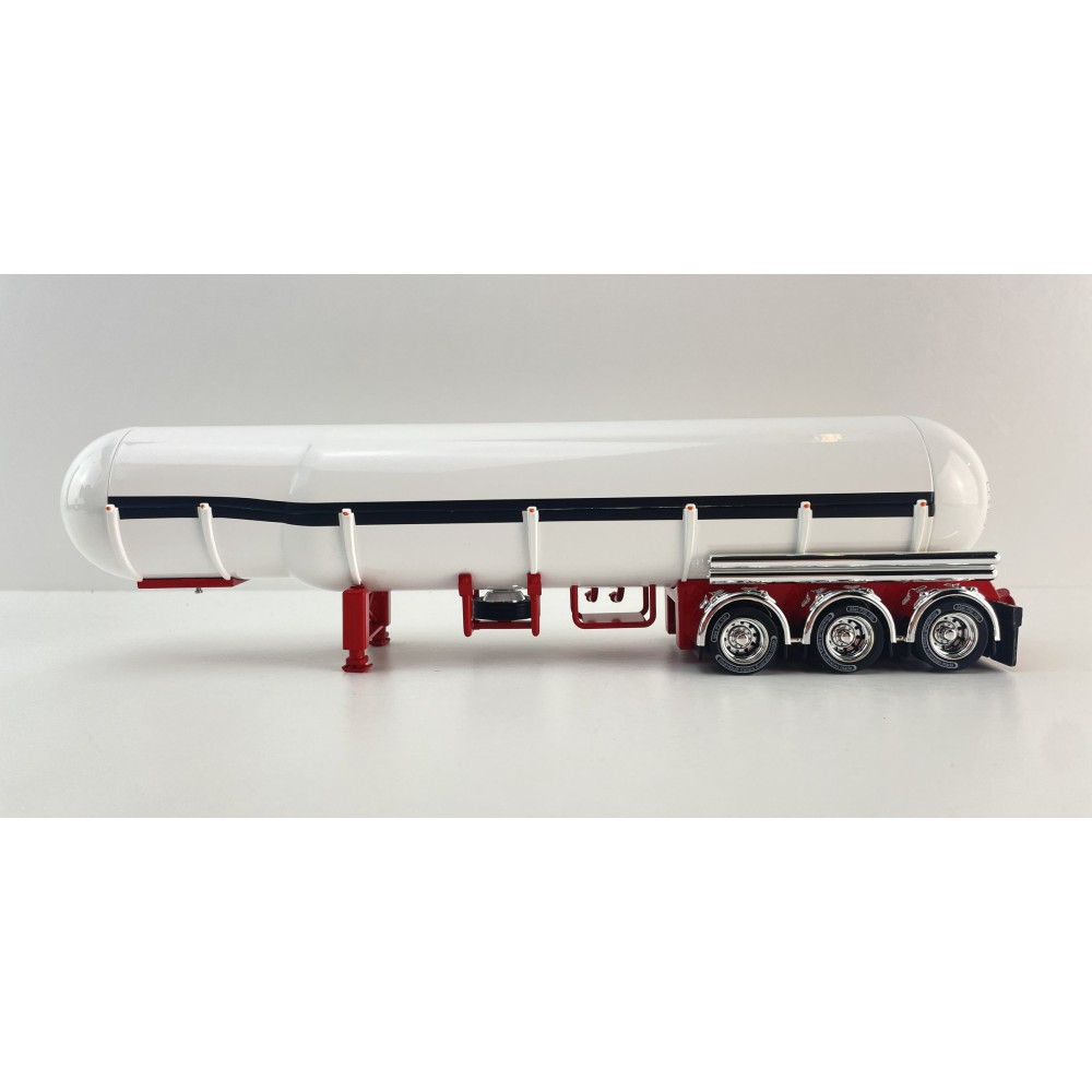 CNJ Collectibles - Sloanbuilt LPG Gas Tanker 3 axle Trailer Red White - Scale 1:50