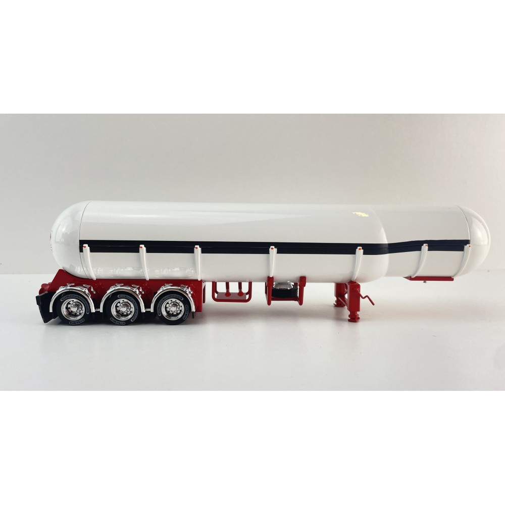 CNJ Collectibles - Sloanbuilt LPG Gas Tanker 3 axle Trailer Red White - Scale 1:50