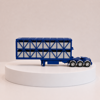 CNJ Collectables - Two Deck Livestock Crate A-Trailer 3 Axle Trailer Chassis Blue - Scale 1:50 PRE-ORDER