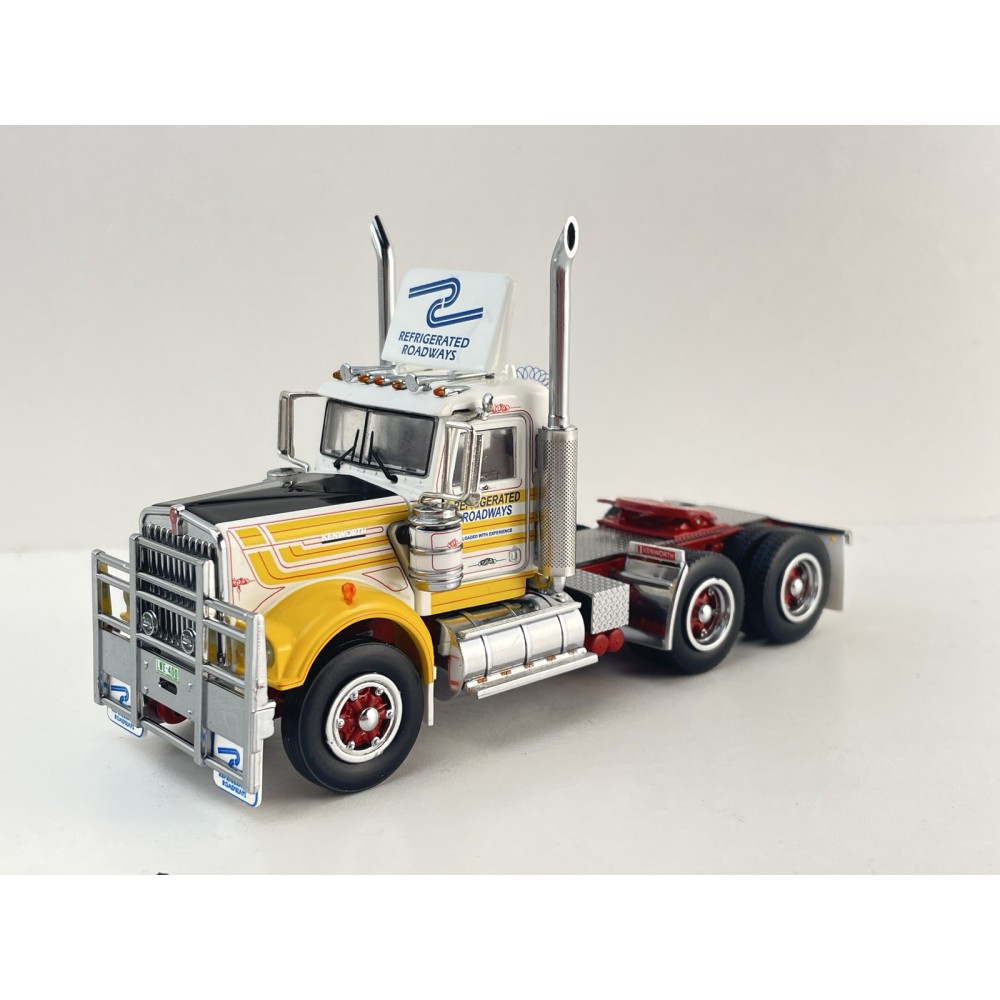 Iconic Replicas - Australian Kenworth W900 6x4 Day Cab Truck Refriderated Roadways - Scale 1:50