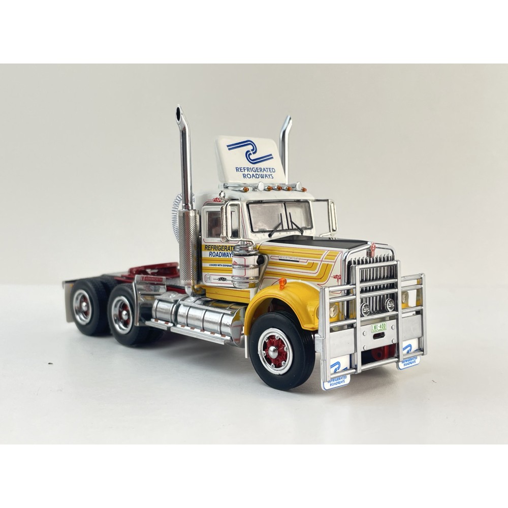 Iconic Replicas - Australian Kenworth W900 6x4 Day Cab Truck Refriderated Roadways - Scale 1:50