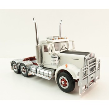 Iconic Replicas - Australian Kenworth W900 6x4 Day Cab Truck White Red - Scale 1:50