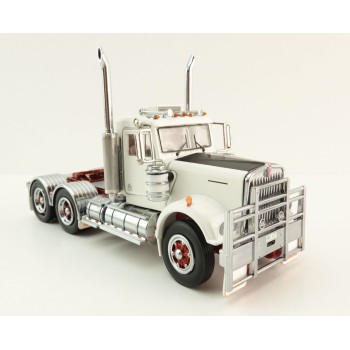 Iconic Replicas - Australian Kenworth W900 6x4 Day Cab Truck White Red - Scale 1:50