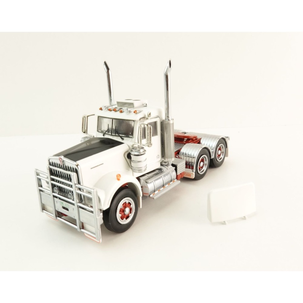 Iconic Replicas - Australian Kenworth W900 6x4 Day Cab Truck White Red - Scale 1:50