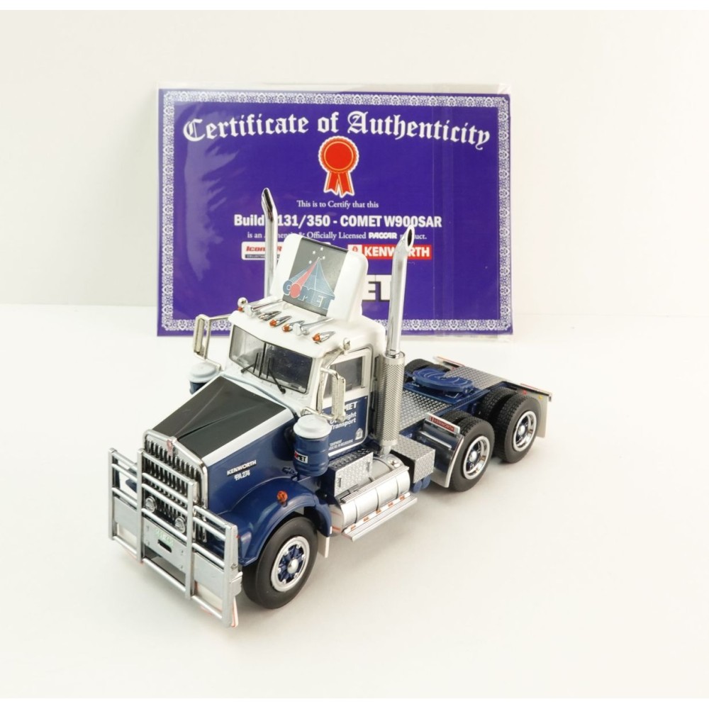 Iconic Replicas - Australian Kenworth W900 SAR 6x4 Day Cab Truck Comet Transport - Scale 1:50