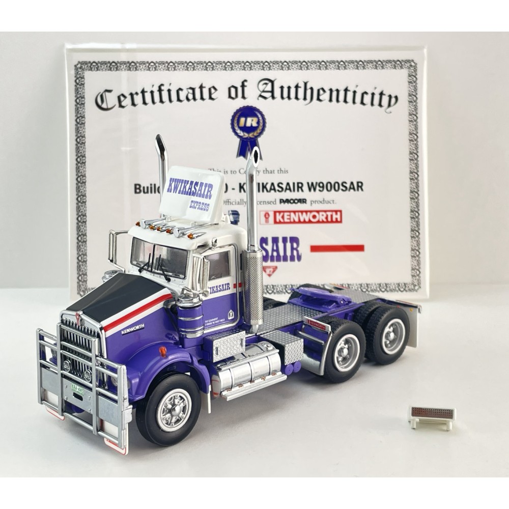 Iconic Replicas - Australian Kenworth W900 SAR 6x4 Day Cab Truck Kwikasair Transport - Scale 1:50