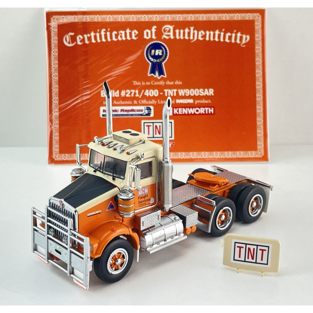 Iconic Replicas - Australian Kenworth W900 SAR 6x4 Day Cab Truck TNT Transport - Scale 1:50