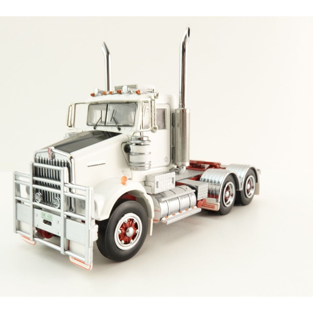 Iconic Replicas - Australian Kenworth W900 SAR 6x4 Day Cab Truck White Red - Scale 1:50