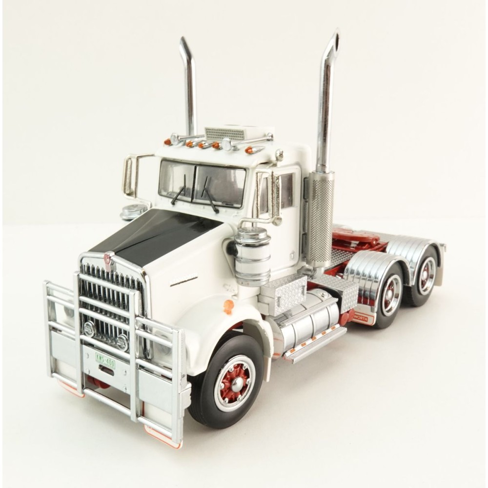 Iconic Replicas - Australian Kenworth W900 SAR 6x4 Day Cab Truck White Red - Scale 1:50