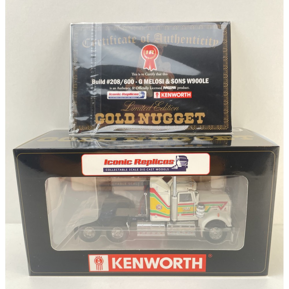Iconic Replicas - Australian Kenworth W900LE Aerodyne 6x4 Truck MELOSI GOLD NUGGET No 3 - Scale 1:50