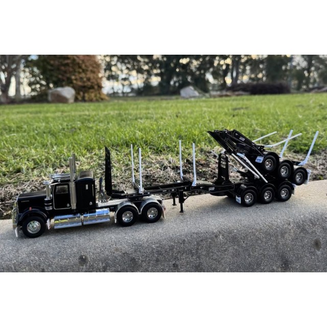 Iconic Replicas - Kennedy Rigid A Trailer with Folding Skel B Trailer - Black - Scale 1:50 PRE-ORDER