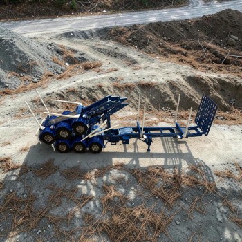 Iconic Replicas - Kennedy Rigid A Trailer with Folding Skel B Trailer - Metallic Blue - Scale 1:50 PRE-ORDER