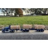 Iconic Replicas - Kennedy Rigid A Trailer with Folding Skel B Trailer - Metallic Blue - Scale 1:50 PRE-ORDER