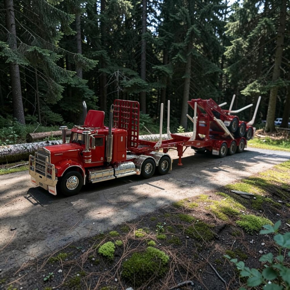 Iconic Replicas - Kennedy Rigid A Trailer with Folding Skel B Trailer - Rosso Red - Scale 1:50 PRE-ORDER