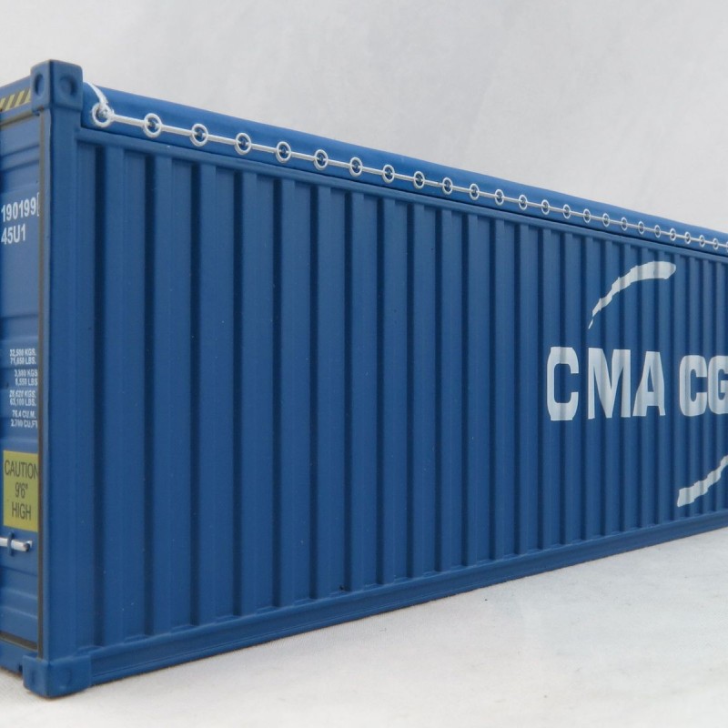 Iconic Replicas - 40 ft Shipping Container Open Top with Mining Truck Tyre Load - CMA CGM - Scale 1:50