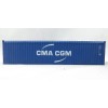 Iconic Replicas - 40 ft Shipping Container Open Top with Mining Truck Tyre Load - CMA CGM - Scale 1:50