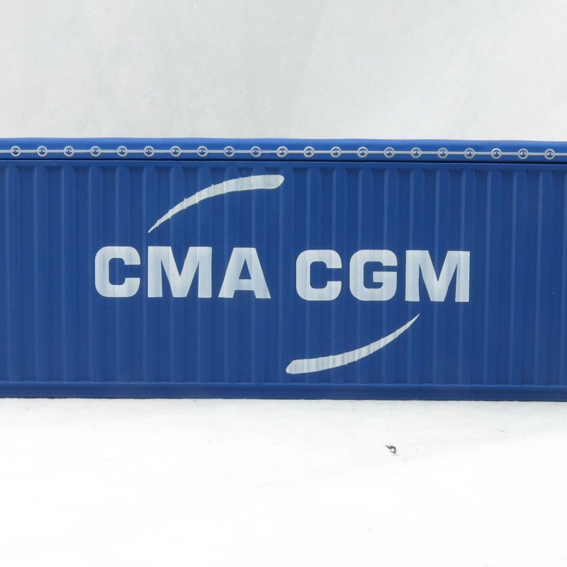 Iconic Replicas - 40 ft Shipping Container Open Top with Mining Truck Tyre Load - CMA CGM - Scale 1:50