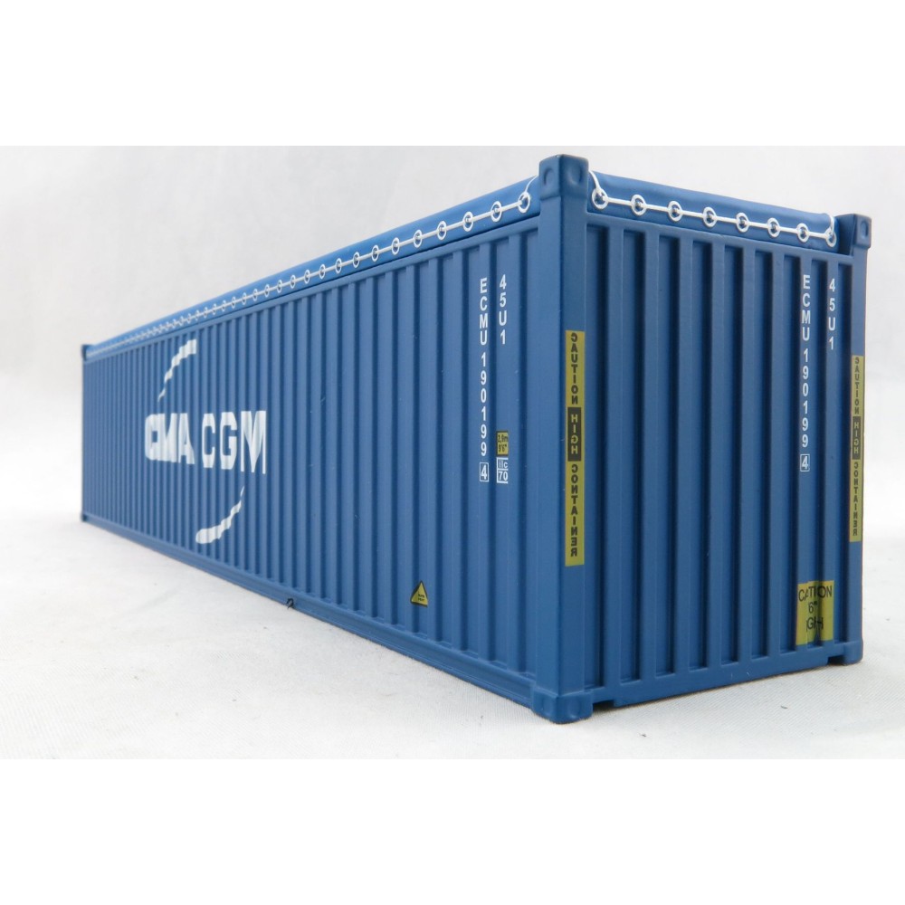 Iconic Replicas - 40 ft Shipping Container Open Top with Mining Truck Tyre Load - CMA CGM - Scale 1:50