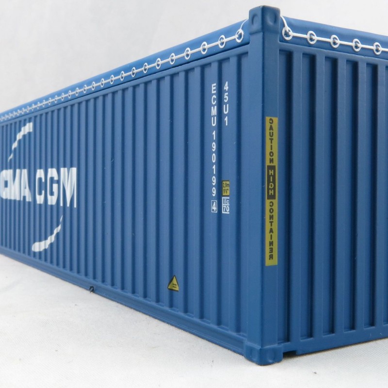 Iconic Replicas - 40 ft Shipping Container Open Top with Mining Truck Tyre Load - CMA CGM - Scale 1:50