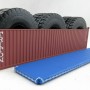 Iconic Replicas - 40 ft Shipping Container Open Top with Mining Truck Tyre Load - TRITON - Scale 1:50