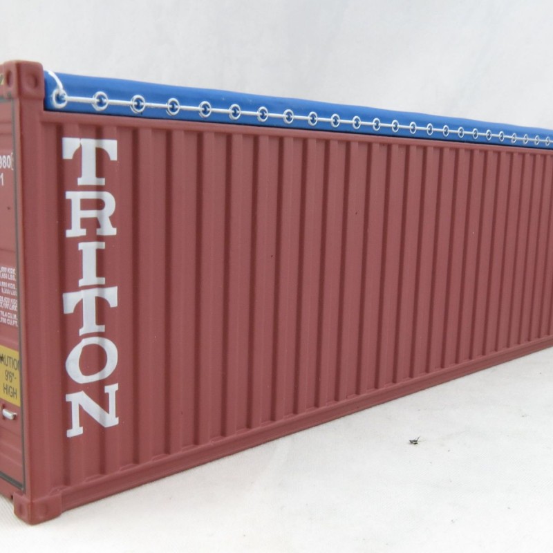 Iconic Replicas - 40 ft Shipping Container Open Top with Mining Truck Tyre Load - TRITON - Scale 1:50