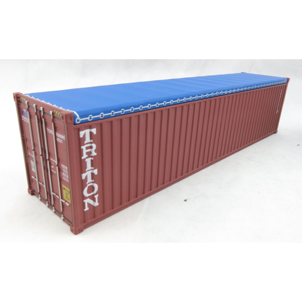 Iconic Replicas - 40 ft Shipping Container Open Top with Mining Truck Tyre Load - TRITON - Scale 1:50