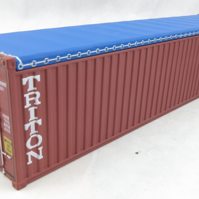 Iconic Replicas - 40 ft Shipping Container Open Top with Mining Truck Tyre Load - TRITON - Scale 1:50