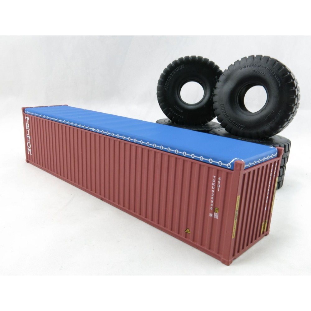 Iconic Replicas - 40 ft Shipping Container Open Top with Mining Truck Tyre Load - TRITON - Scale 1:50