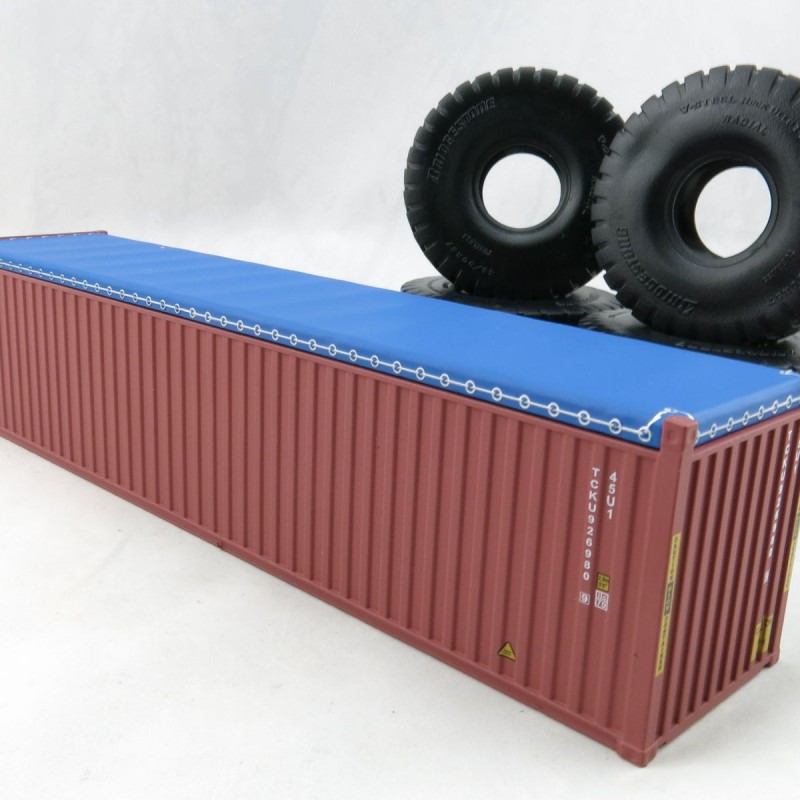 Iconic Replicas - 40 ft Shipping Container Open Top with Mining Truck Tyre Load - TRITON - Scale 1:50