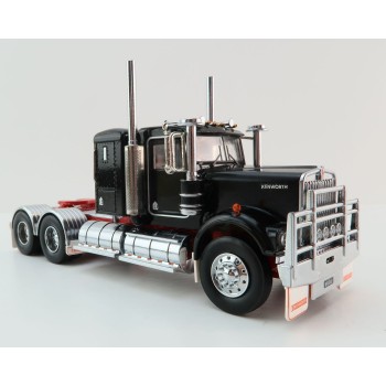 Iconic Replicas - Australian Kenworth W900 6x4 Lowline Bunk Truck Black Red - Scale 1:50