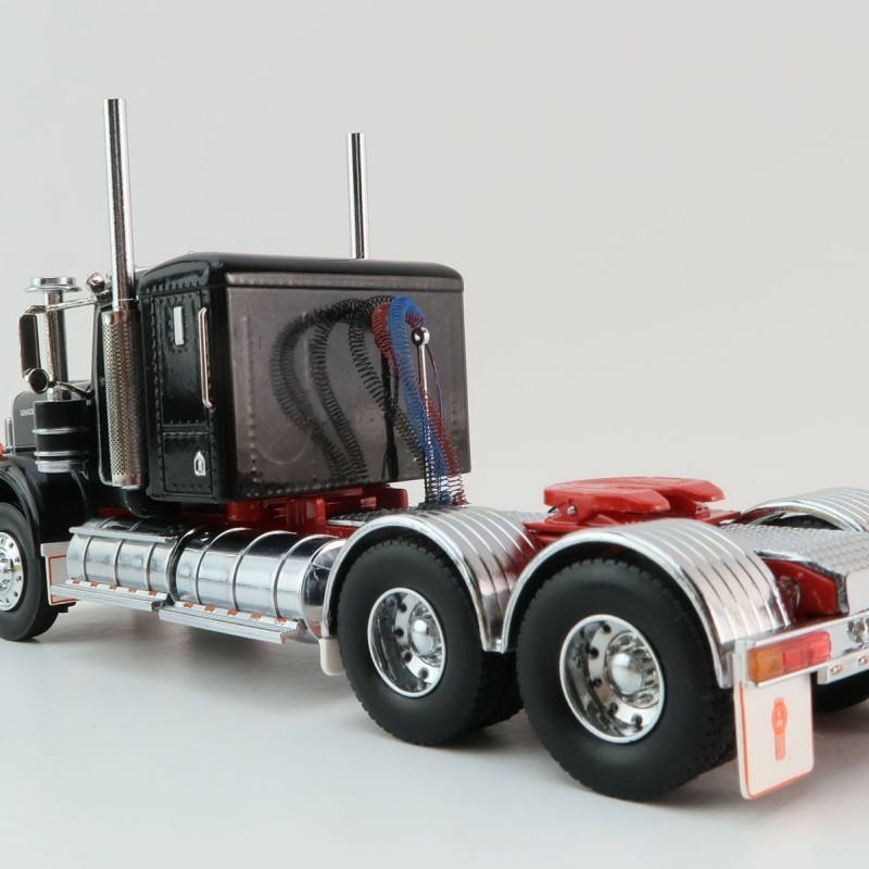 Iconic Replicas - Australian Kenworth W900 6x4 Lowline Bunk Truck Black Red - Scale 1:50