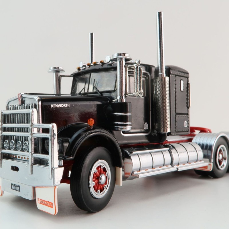 Iconic Replicas - Australian Kenworth W900 6x4 Lowline Bunk Truck Black Red Spider - Scale 1:50