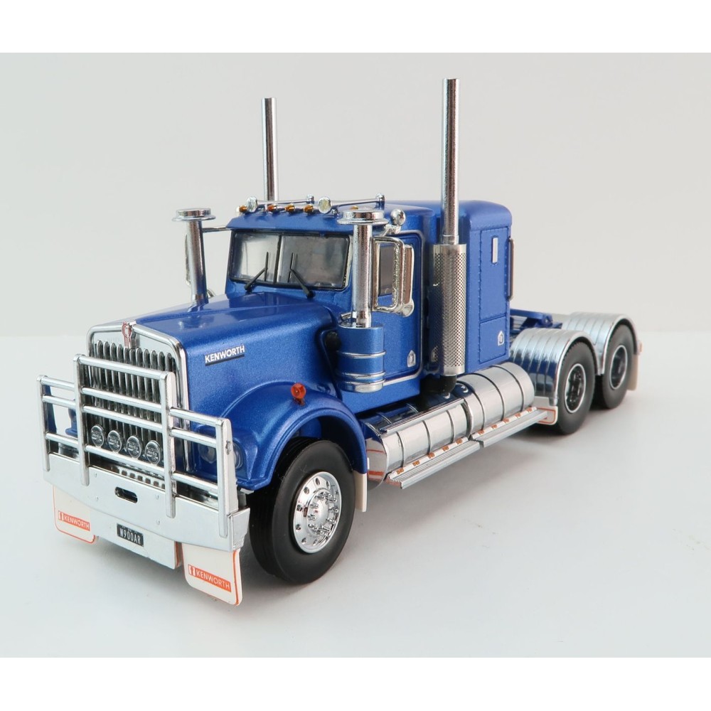 Iconic Replicas - Australian Kenworth W900 6x4 Lowline Bunk Truck Blue Metallic - Scale 1:50