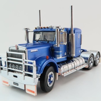 Iconic Replicas - Australian Kenworth W900 6x4 Lowline Bunk Truck Blue Metallic Spider - Scale 1:50