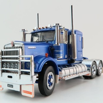 Iconic Replicas - Australian Kenworth W900 6x4 Lowline Bunk Truck Blue Metallic Spider - Scale 1:50