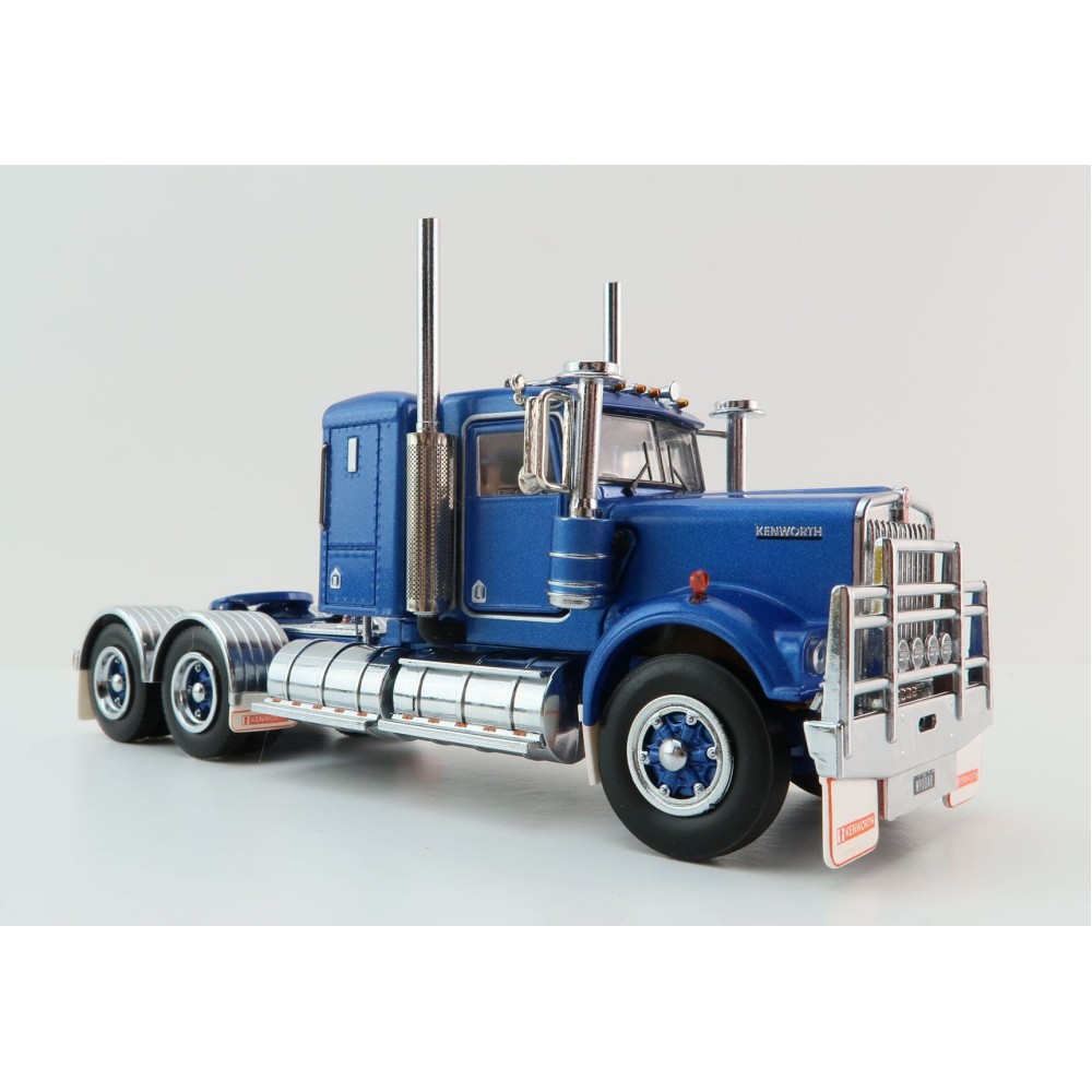 Iconic Replicas - Australian Kenworth W900 6x4 Lowline Bunk Truck Blue Metallic Spider - Scale 1:50