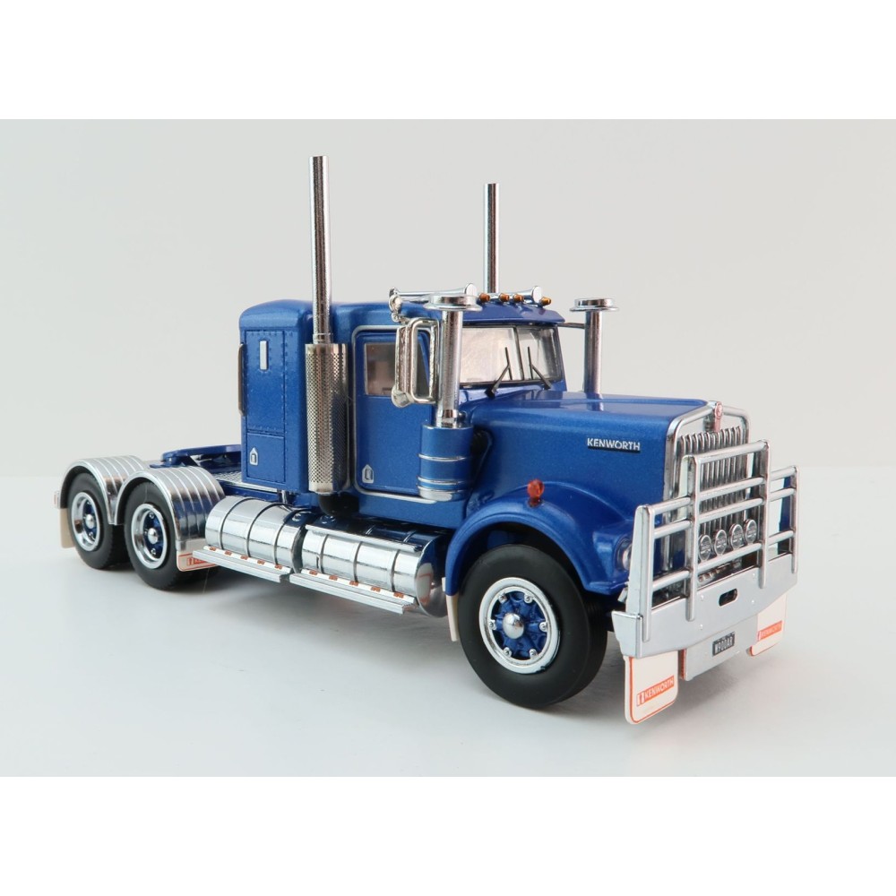 Iconic Replicas - Australian Kenworth W900 6x4 Lowline Bunk Truck Blue Metallic Spider - Scale 1:50