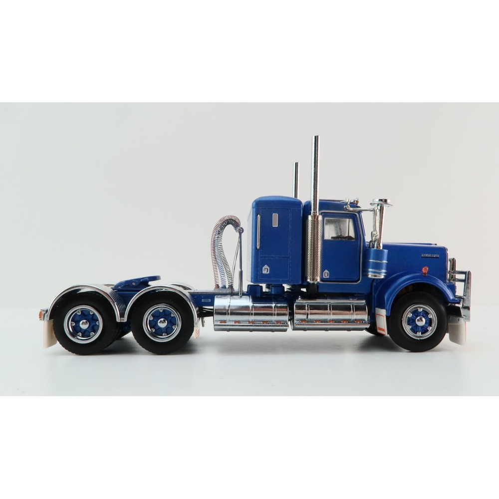 Iconic Replicas - Australian Kenworth W900 6x4 Lowline Bunk Truck Blue Metallic Spider - Scale 1:50