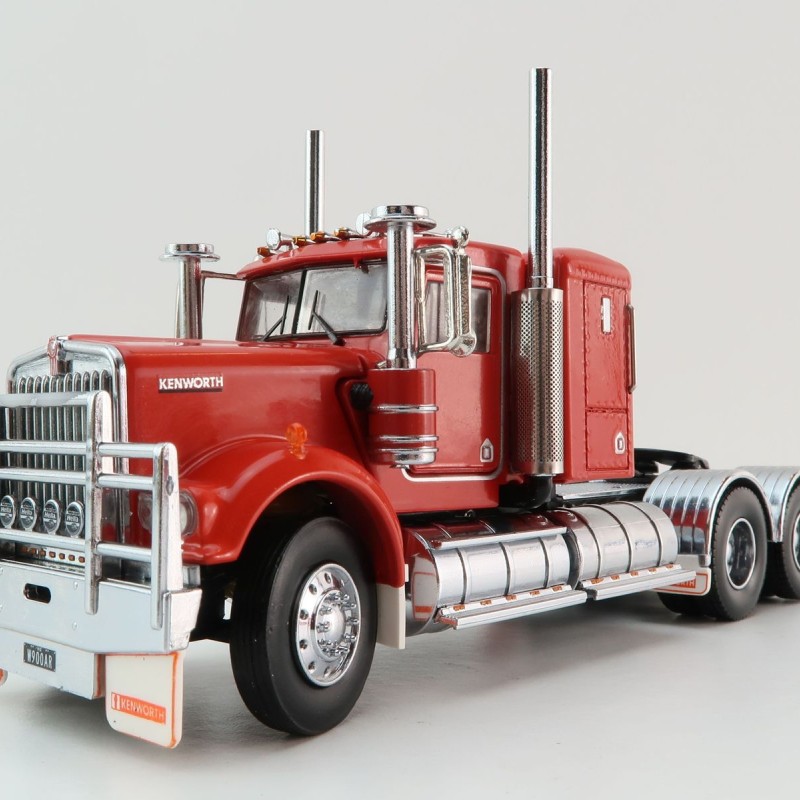 Iconic Replicas - Australian Kenworth W900 6x4 Lowline Bunk Truck Red Black - Scale 1:50