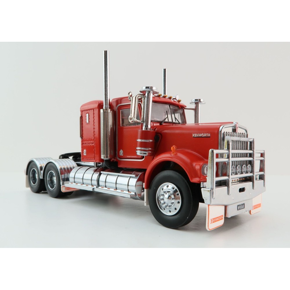 Iconic Replicas - Australian Kenworth W900 6x4 Lowline Bunk Truck Red Black - Scale 1:50