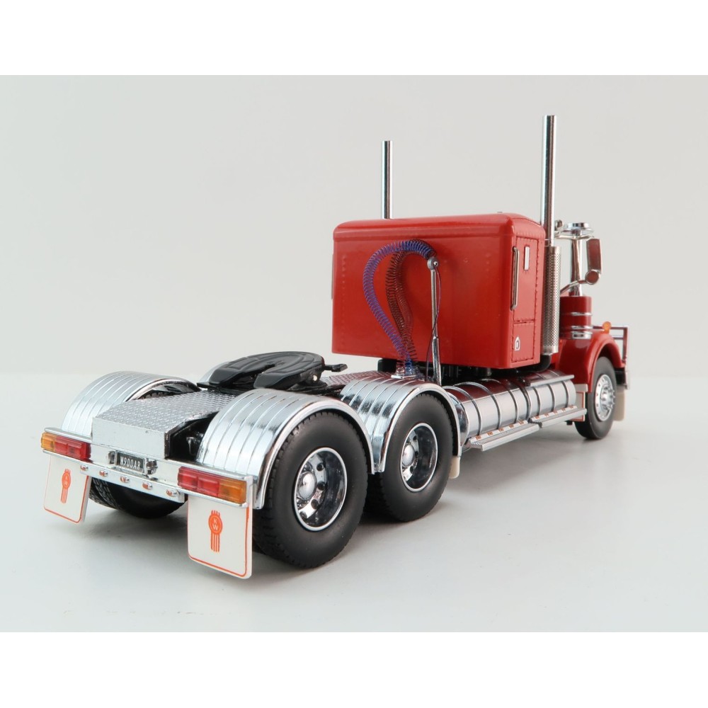 Iconic Replicas - Australian Kenworth W900 6x4 Lowline Bunk Truck Red Black - Scale 1:50